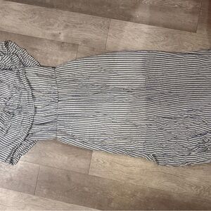 Striped Blue and White Midi Dress